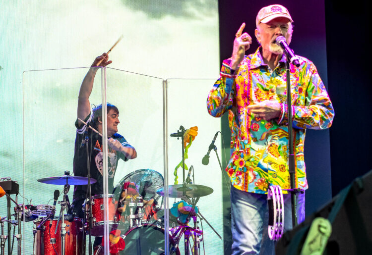 The Beach Boys Frontman Mike Love with Jon Bolton at Heritage Live. Picture: Andrew Merritt