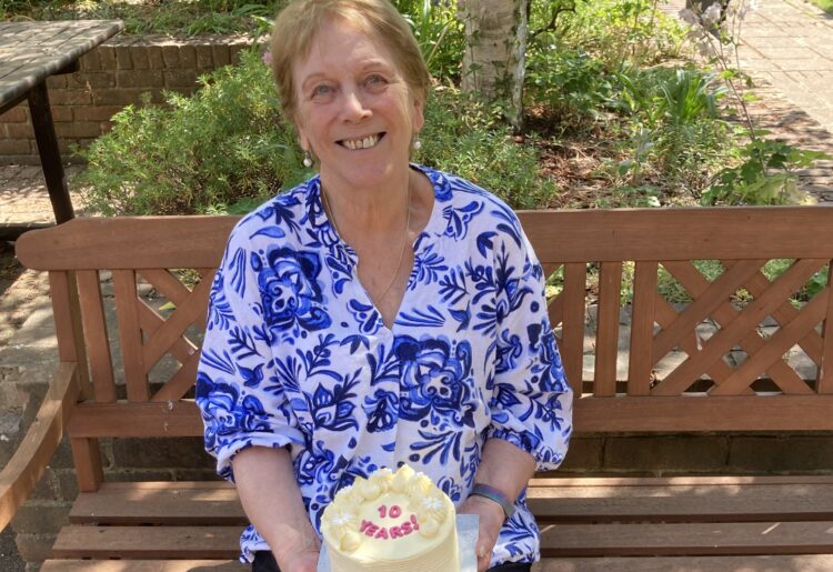 Christine Roberts celebated 10 years of volunteering with Sue Ryder Duches of Kent hospice. Picture: Sue Ryder