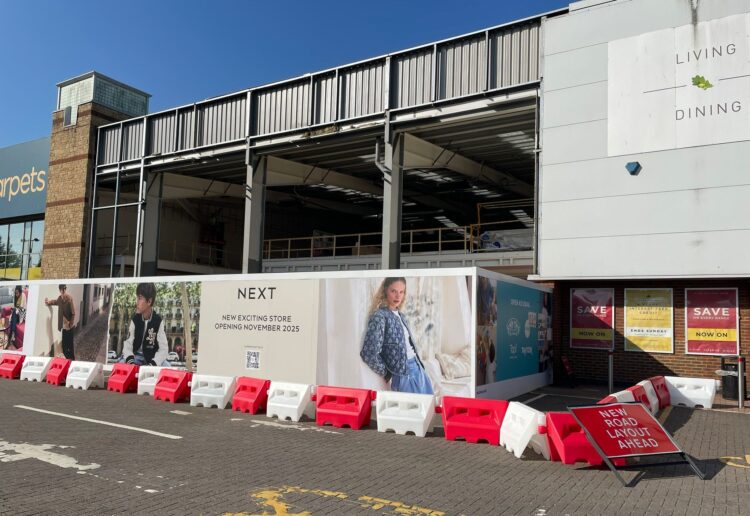 The Next unit being prepared at the Reading Gate Retail Park. Credit: James Aldridge, Local Democracy Reporting Service