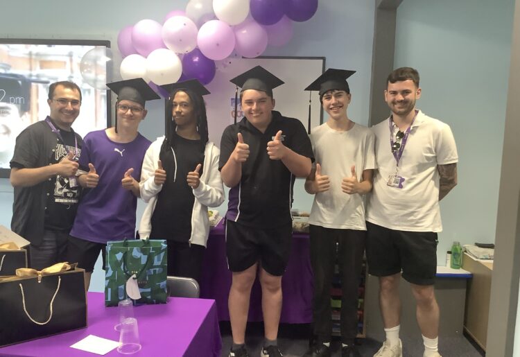 From left, Mr Villar, David Maijkrzak, Miles Gaugueir, Nathaniel Harte, Kian Chapman, and Mr Zaremba. Picture: Thames Valley School