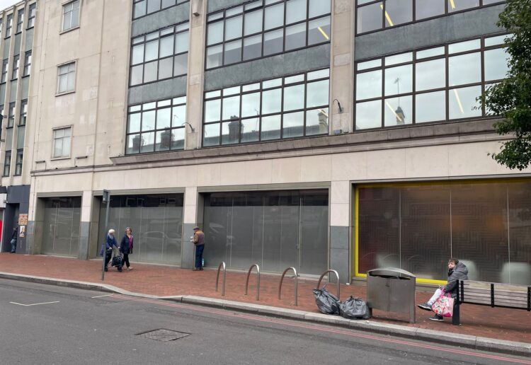 The unit adjacent to the Primark headquarters in West Street, Reading. It was meant to host a Cycle Hub, but remains empty. Credit: James Aldridge, Local Democracy Reporting Service