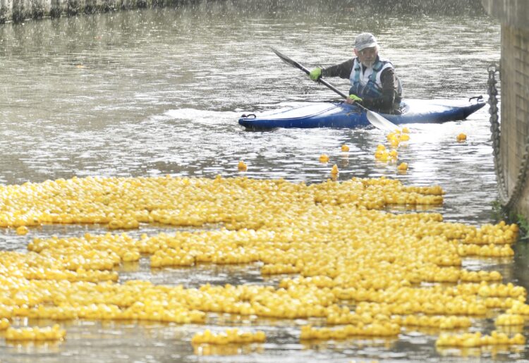 For the first time,the event sold out of ducks ahead of the  event.