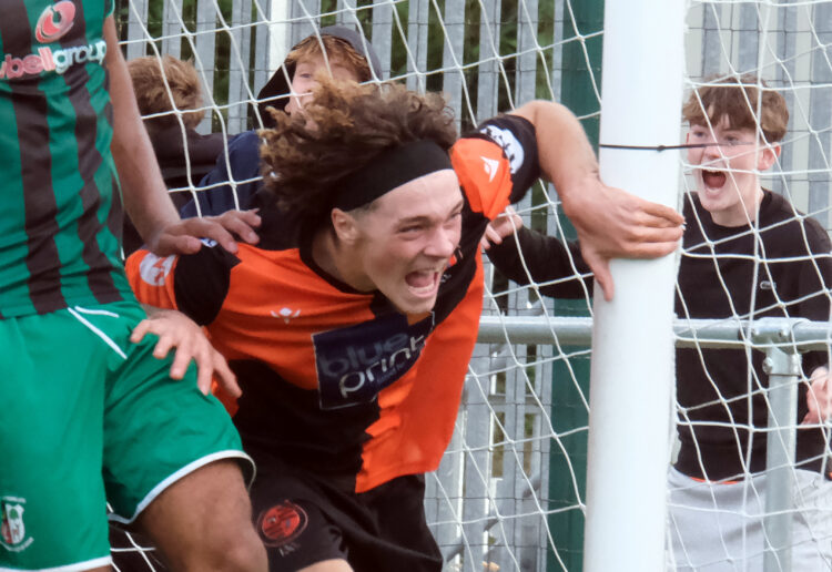 Ty Moorcrofy scored in the 10th minute of added time. Pic: Andrew Batt.