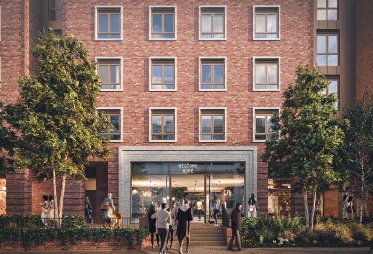 A CGI of the revised plan by John Lewis to build 170 flats to replace its customer collections centre in Mill Lane, Reading town centre. Credit: John Lewis Partnership