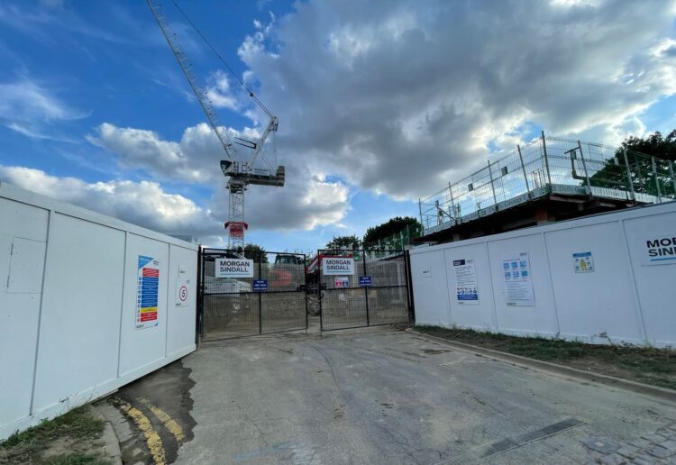 The entrance to the construction site for the affordable flats and day care centre viewed along Hexham Road, Whitley. Credit: James Aldridge, Local Democracy Reporting Service