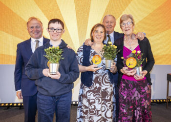 PRIDE OF READING AWARDS: Barbara Rielly, Josh Markiewicz, Ruth Stacey from Dingley’s Promise win Volunteers of the Year