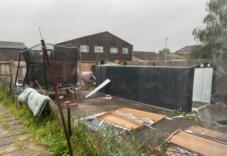 Storage in the garden in the neighbouring home in Cresswell Close, Whitley Wood. Credit: John Tweed