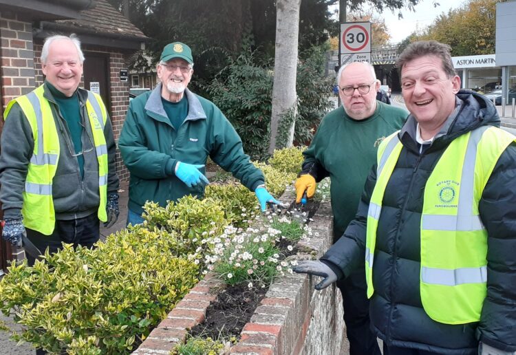 Members of Pangbourne Rotary Club have been serving their community this month. Pictures: Pangbourne Rotary