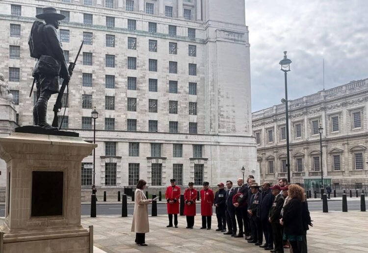 Matt Rodda, Labour MP for Reading Central and Peter Swallow, Labour MP for Bracknell at the Remembrance Ceremony at the Gurkha Memorial in Whitehall, London. Credit: Office of Matt Rodda MP