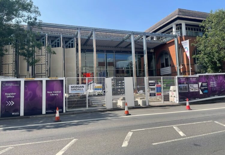The Reading Borough Council offices in Bridge Street, where work is taking place to build the new Reading Central Library. Credit: James Aldridge, Local Democracy Reporting Service