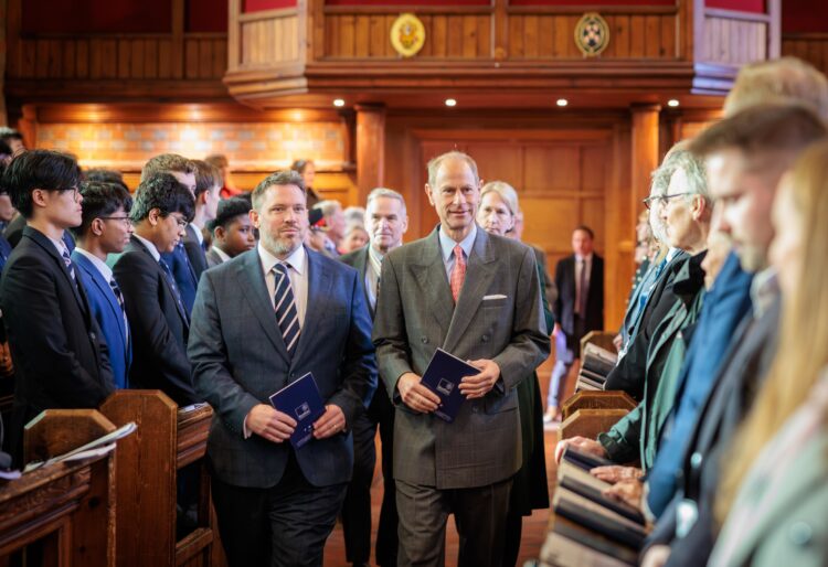 His Royal Highness The Duke of Edinburgh visited Reading School to commemorate the school?s 900th anniversary, marking a significant milestone in its history. Picture: Darren Lewis/Reading School