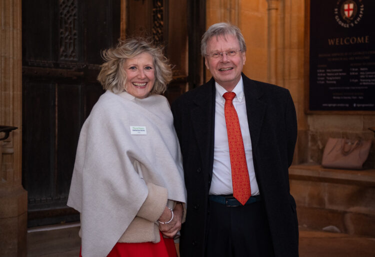 Thames Hospice's incumbent Chair of Trustees Katherine Horler with outgoing chair Chris Aitken. Picture: Emma Sheppard