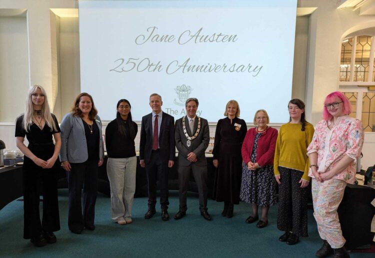 The celebration of the 250th anniversary of the birth of author and poet Jane Austen at The Abbey girls school in Reading on Tuesday, December 16. Credit: Office of Matt Rodda MP