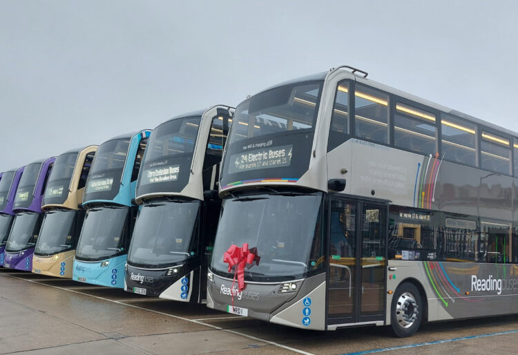The electric buses in the Reading Buses fleet. Credit: Reading Borough Council