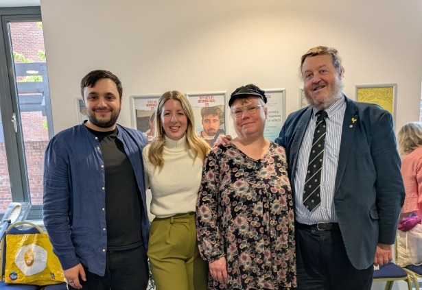 Rabbi Zvi Solomons of the Jewish Community of Berkshire with his wife Shira, and congregants. Credit: Rabbi Zvi Solomons, Jewish Community of Berkshire