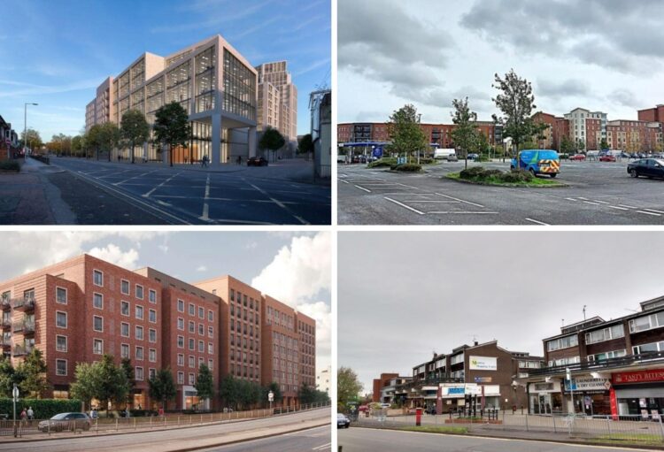 The four projects that have failed to get off the ground in Reading. Credit: LDRS, John Lewis Partnership, Hermes / TP Bennet, Ridgepoint Homes