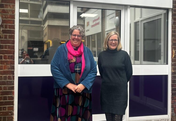 Launchpad Chief Executive Su Hamblyn (right) welcomed a visit by the Right Reverend Mary Gregory, Bishop of Reading (left), for a visit last week. Picture: Launchpad