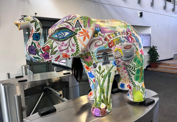 Art students from Reading College have joined Thames Hospice?s Trunks Across the Thames art trail by decorating an elephant sculpture. Picture: Activate Learning