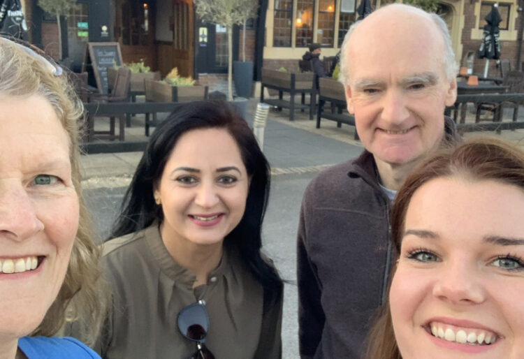 The Reading Central Conservatives candidates in Caversham, Isobel Ballsdon and Saadia Sadaat, the candidates for Caversham Heights, Andrew Ballsdon for Caversham and Alex Smith for Emmer Green. Credit: Reading Central Conservatives