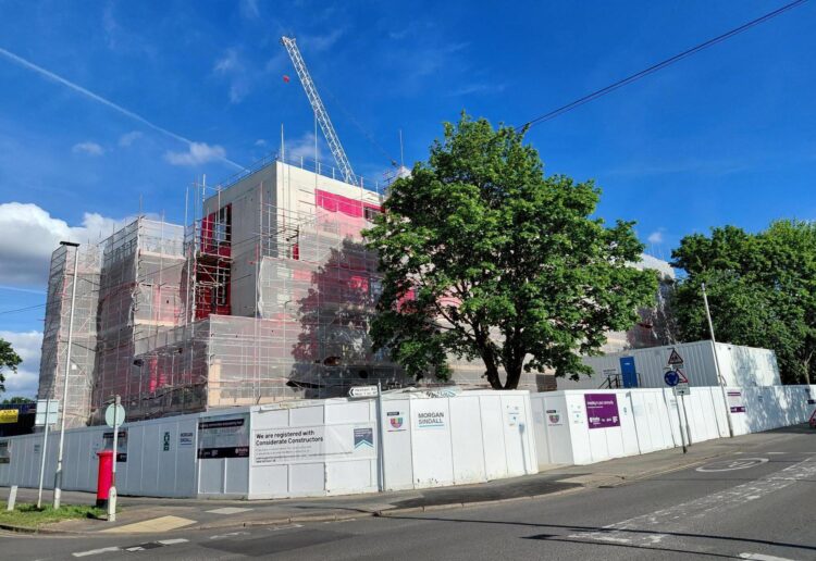 The new day opportunities centre and 43 affordable flats that are being built at the former Willows care site in Hexham Road, Reading. Credit: James Aldridge, Local Democracy Reporting Service
