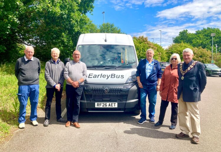 All aboard, Earley's new Community Bus. Picture: Emma Merchant