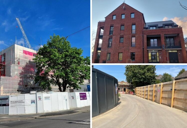 Affordable homes being built on the behalf of Reading Borough Council in Hexham Road, Whitley and Amethyst Lane, Southcote. Top right: Marigold Court in Coley, which was completed this year. Credit: James Aldridge, Local Democracy Reporting Service