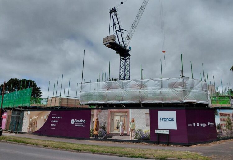Contractors Francis Construction are building 30 new council homes at the site of the former Alice Burrows Care Home in Dwyer Road, Southcote. (Image: James Aldridge, Local Democracy Reporting Service)