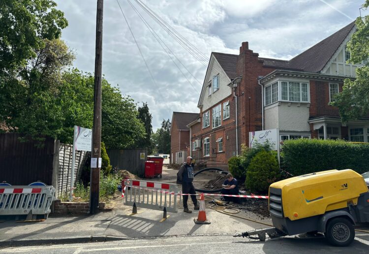 One of the entrances to the Northcourt Lodge care home in Reading was blocked off during construction work. Credit: SVH