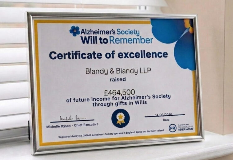 Blandy & Blandy has been supporting Alzheimer's Society?s 'Will to Remember' scheme since 2022.