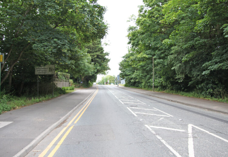 The A4 Bath Road Reading, with Aldi and Lidl visible in the background. Credit: A J Worland / Chris Giles
