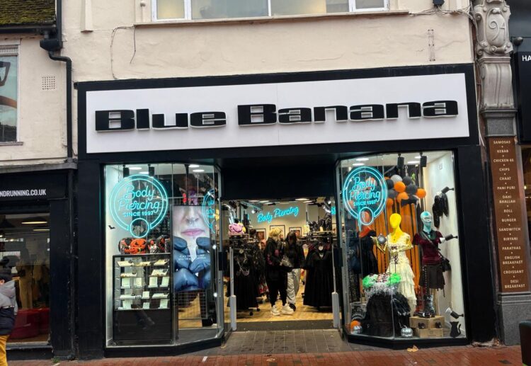 The Blue Banana fashion and piercing store in Broad Street, Reading town centre. Credit: James Aldridge, Local Democracy Reporting Service