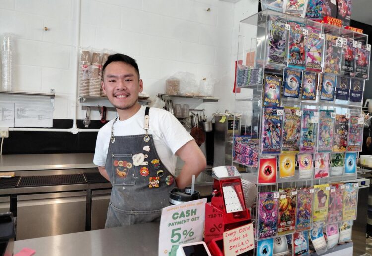 Wilber Lee, who was serving at Chill Cup at The Village Global Food Destination in Reading town centre, which sells bubble tea, drinks, desserts, street food snacks, trading cards, toys and accessories. Credit: James Aldridge, Local Democracy Reporting Service