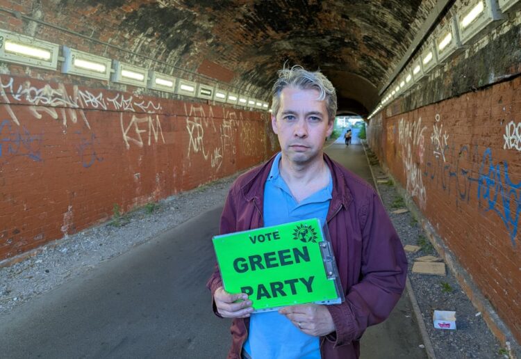 Councillor David Clarke (Green, Thames) has launched a petition calling on Reading Borough Council to make safety improvements at the Biscuit Tunnel underpass. Credit: Reading Green Party