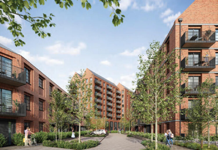 A CGI illustration of what the 130 flats that replace the former Reading gas tower will look like once complete. Credit: Boyer