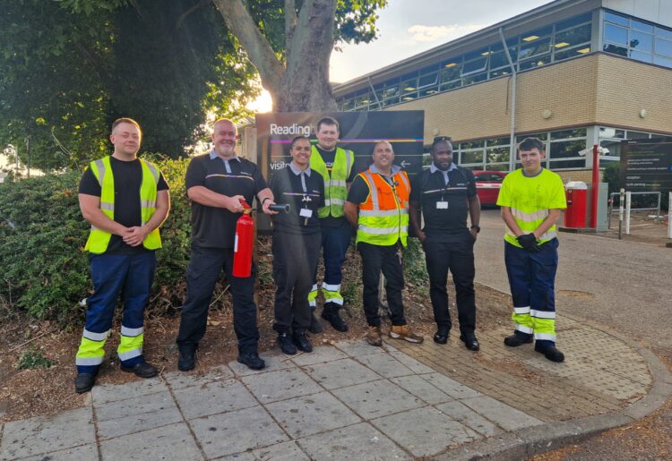 The combined efforts of the Reading Buses team has been praised after they helped to put a fire out outside a nearby ambulance station. Picture: Reading Buses
