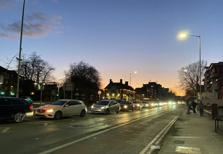 Heavy traffic in Kings Road, Reading during the evening rush hour. Credit: Councillor Kathryn McCann