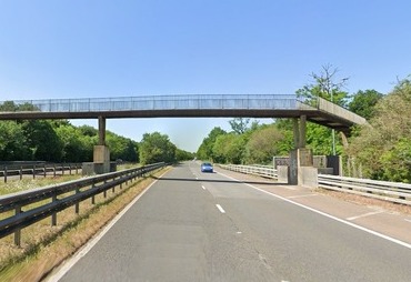 The footbridge that goes over the A329M, linking with Woodside, Nightingale Road and Tokers Bridleway in Woodley. Credit: Wokingham Borough Council