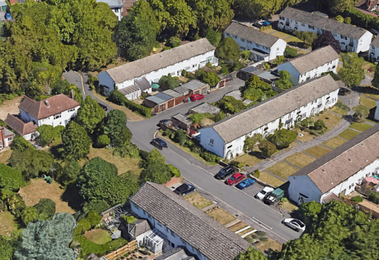 Land at Parkside Road and Wingrove Road in Southcote, where a developer has won permission for two semi-detached homes within one new building. Credit: Google Earth